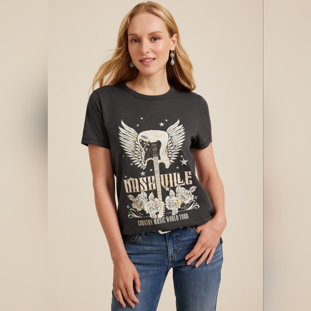Maurices Nashville Graphic Black T-Shirt